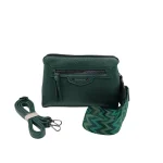 Crossbody bag – τσάντα χιαστί, με διπλό λουρί, Πράσινο - CX-1324 - Image 3