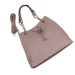 Classic Handbag: Κλασικό Πουγκί με χρυσές αλυσίδες, Ροζ - HB-3939 - Image 4