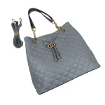 Classic Handbag: Κλασικό Πουγκί με χρυσές αλυσίδες, Γαλάζιο - HB-3940 - Image 4