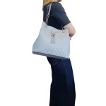 Classic Handbag: Κλασικό Πουγκί με χρυσές αλυσίδες, Γαλάζιο - HB-3940 - Image 5