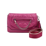 Chic Chain Bag: Καπιτονέ χαστί τσάντα για στυλάτες εμφανίσεις, Φούξια - CX-1345