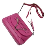 Chic Chain Bag: Καπιτονέ χαστί τσάντα για στυλάτες εμφανίσεις, Φούξια - CX-1345 - Image 3