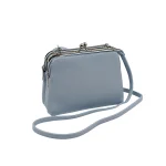 Stomio Elegance Crossbody: Τσάντα Χιαστί με Κλασικό Κούμπωμα Και 3 θήκες, Γαλάζιο - CX-1383