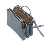 Stomio Elegance Crossbody: Τσάντα Χιαστί με Κλασικό Κούμπωμα Και 3 θήκες, Γαλάζιο - CX-1383 - Image 3