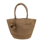 Island Escape Bag: Η Ψάθινη Τσάντα του Καλοκαιριού, Μπέζ ψάθα - HB-4004
