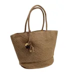 Island Escape Bag: Η Ψάθινη Τσάντα του Καλοκαιριού, Μπέζ ψάθα - HB-4004 - Image 4