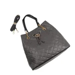 Timeless Bag: Διαχρονικό Πουγκί με καπιτονέ σχεδιασμό, Γκρι - HB-4030 - Image 4