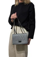 Midnight Chain Bag: Μικρή τσάντα για βραδινά looks, Γκρι - AB-1368 - Image 2