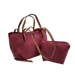 Suede Elegance Duo: Το δίχρωμο σετ που ολοκληρώνει κάθε εμφάνιση, Μπορντό|Καφέ - SET-0013