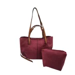Suede Elegance Duo: Το δίχρωμο σετ που ολοκληρώνει κάθε εμφάνιση, Μπορντό|Καφέ - SET-0013 - Image 3