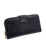 Croc Gloss MAXFLY: Πορτοφόλι με Υφή και Χαρακτήρα, Μαύρο - WS-1601