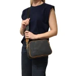 The Tote Bag Crossover: Χιαστί με 2 θήκες και μοντέρνο ιμάντα, Μαύρο|Καφέ - CX-1478 - Image 2