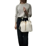 Pure Bucket Bag: Το πουγκί της σύγχρονης γυναίκας, Εκρού - HB-4090 - Image 2
