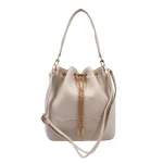 Pure Bucket Bag: Το πουγκί της σύγχρονης γυναίκας, Εκρού - HB-4090 - Image 3