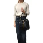 Pure Bucket Bag: Το πουγκί της σύγχρονης γυναίκας, Μαύρο - HB-4091 - Image 2