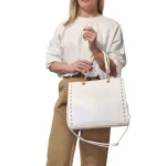 Urban Studs Bag: Για καθημερινές εμφανίσεις με χαρακτήρα, Λευκό - HB-4105 - Image 2