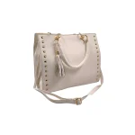 Urban Studs Bag: Για καθημερινές εμφανίσεις με χαρακτήρα, Εκρού - HB-4108 - Image 3