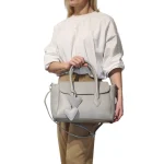 Heart Charm Bag: Διακοσμητικές καρδιές και premium υφή, Γκρι - HB-4111 - Image 2