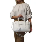 Heart Charm Bag: Διακοσμητικές καρδιές και premium υφή, Λευκό - HB-4112 - Image 2