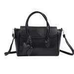 Heart Charm Bag: Διακοσμητικές καρδιές και premium υφή, Μαύρο - HB-4116 - Image 3