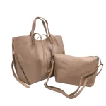 Tote & Cross Set: Το απόλυτο καθημερινό δίδυμο, Σκούρο Μπεζ - SET-0019