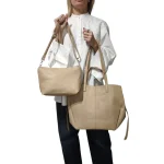 Tote & Cross Set: Το απόλυτο καθημερινό δίδυμο, Σκούρο Μπεζ - SET-0019 - Image 2