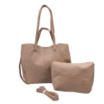 Tote & Cross Set: Το απόλυτο καθημερινό δίδυμο, Σκούρο Μπεζ - SET-0019 - Image 4