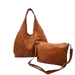 My Duo Bag : Το Δικό σου Σετ Τσαντών — Μεγάλη Tote και Χιαστί για Κάθε Στιγμή, Καφέ - SET-0024
