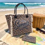 Safari Beach Style: Σετ Τσάντα με Πορτοφολάκι σε Animal Print, Λεοπάρ Καφέ - ΗΒ-4134 - Image 2