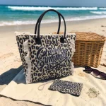 Safari Beach Style: Σετ Τσάντα με Πορτοφολάκι σε Animal Print, Λεοπάρ Μπεζ - ΗΒ-4136 - Image 2