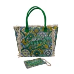 Boho Summer Vibes: Σετ Τσάντα με Πορτοφολάκι με Mandala Μοτίβα, Πολύχρωμο Πρασινο - HB-4144