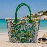 Boho Summer Vibes: Σετ Τσάντα με Πορτοφολάκι με Mandala Μοτίβα, Πολύχρωμο Πρασινο - HB-4144 - Image 3