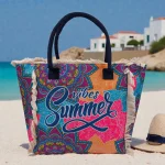 Boho Summer Vibes: Σετ Τσάντα με Πορτοφολάκι με Mandala Μοτίβα, Πολύχρωμο Μαύρο - HB-4145 - Image 3