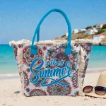 Boho Summer Vibes: Σετ Τσάντα με Πορτοφολάκι με Mandala Μοτίβα, Πολύχρωμο Γαλάζιο - HB-4147 - Image 3