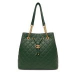 Timeless Bag: Διαχρονικό Πουγκί με καπιτονέ σχεδιασμό, Πράσινο - HB-4026