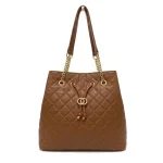 Timeless Bag: Διαχρονικό Πουγκί με καπιτονέ σχεδιασμό, Ταμπά - HB-4027