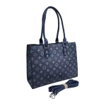 Merano: Fashion τσάντα tote με print υψηλής ποιότητας, σταθερή δομή και λουράκι χιαστί, Μπλε - HB-4181 - Image 2