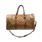 Portofino Grande: Weekend bag με κλασικό print, λαβές από τεχνόδερμα και ρυθμιζόμενο λουρί ώμου, Κάμελ - HB-4184 - Image 3