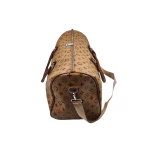 Portofino Grande: Weekend bag με κλασικό print, λαβές από τεχνόδερμα και ρυθμιζόμενο λουρί ώμου, Κάμελ - HB-4184 - Image 4