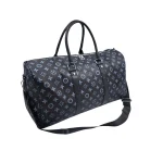 Portofino Grande: Weekend bag με κλασικό print, λαβές από τεχνόδερμα και ρυθμιζόμενο λουρί ώμου, Μαύρο - HB-4186