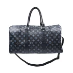 Portofino Grande: Weekend bag με κλασικό print, λαβές από τεχνόδερμα και ρυθμιζόμενο λουρί ώμου, Μαύρο - HB-4186 - Image 3