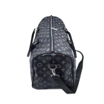Portofino Grande: Weekend bag με κλασικό print, λαβές από τεχνόδερμα και ρυθμιζόμενο λουρί ώμου, Μαύρο - HB-4186 - Image 4