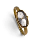 IEKE Oval Elegance: Ατσάλινο Γυναικείο Ρολόι-Χειροπέδα, Χρυσό - WW-1500