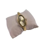 IEKE Oval Elegance: Ατσάλινο Γυναικείο Ρολόι-Χειροπέδα, Χρυσό - WW-1501 - Image 4