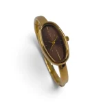 IEKE Oval Elegance: Ατσάλινο Γυναικείο Ρολόι-Χειροπέδα, Χρυσό - WW-1502