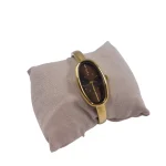IEKE Oval Elegance: Ατσάλινο Γυναικείο Ρολόι-Χειροπέδα, Χρυσό - WW-1502 - Image 4